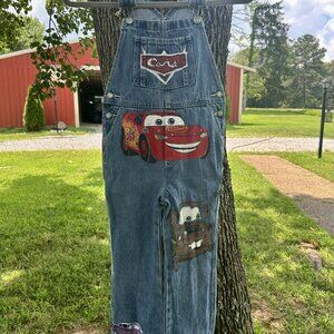 Custom Hand painted Cars Overalls on Vintage OskKosh B'Gosh Size 6X
